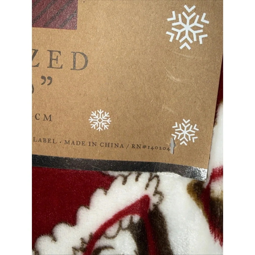 Merry and Bright Smart Dogs Christmas Plush Throw Blanket 50x70 Santa Hats New
